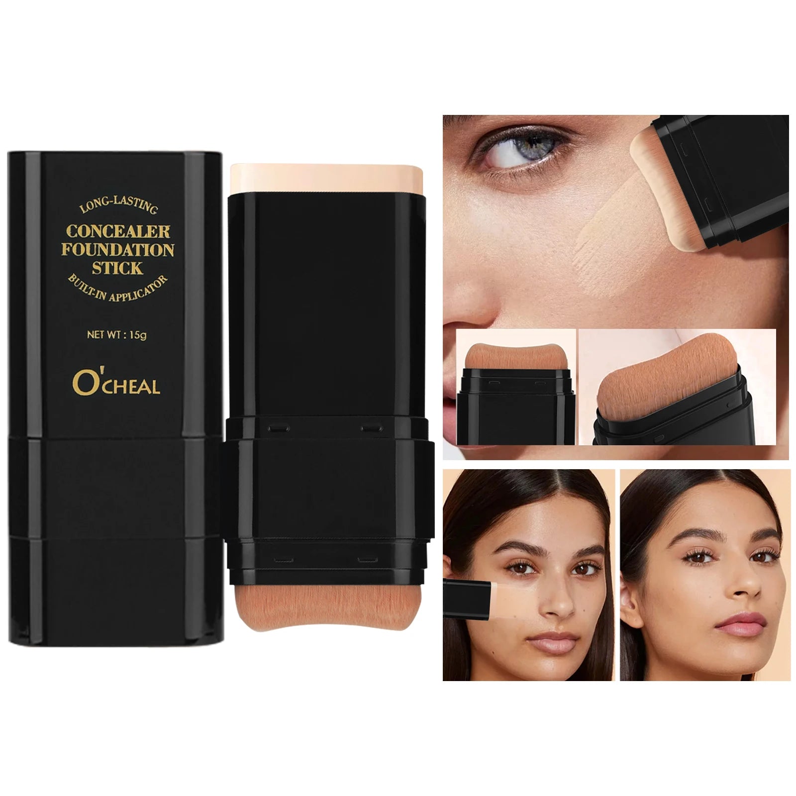 O'cheal Two In One Concealer Foundation Stick Facial Matte Waterproof Bronzer Contouring Face Coverage Moisturizing Makeup Cream Oasis Select