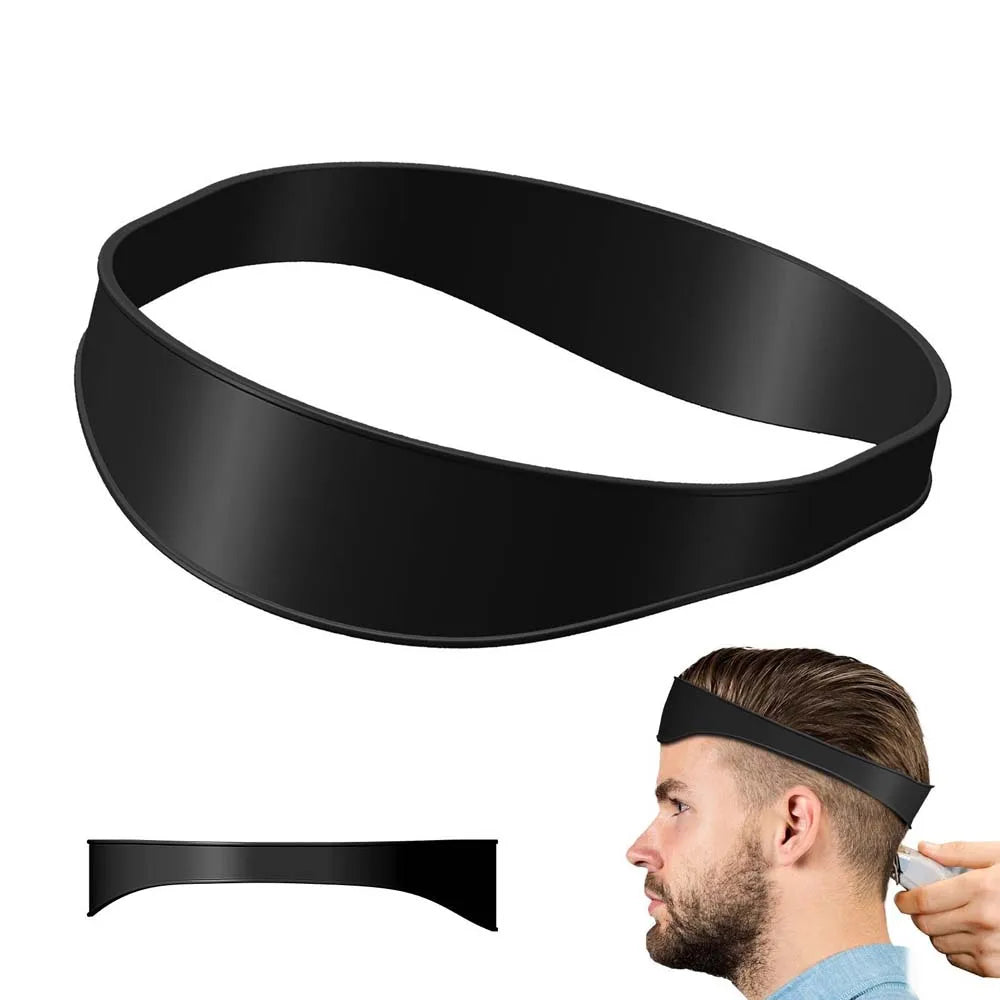 DIY Home Haircuts Curved Headband Silicone Neckline Shaving Template and Hair Cutting Guide Hair Styling Tool Oasis Select black