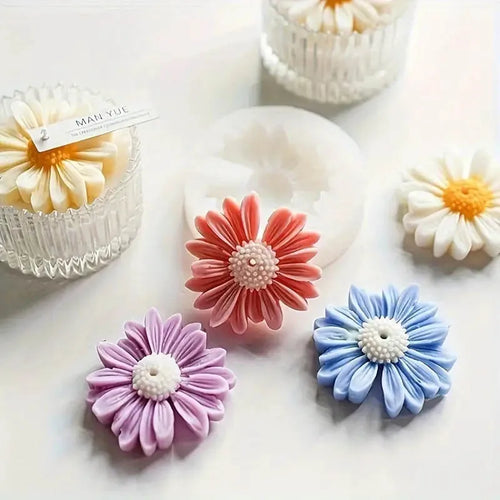 1pc 3D Daisy Flower Silicone Candle and Plaster Mold - DIY Resin and Clay Handmade Soap Crafting Home Decor Oasis Select