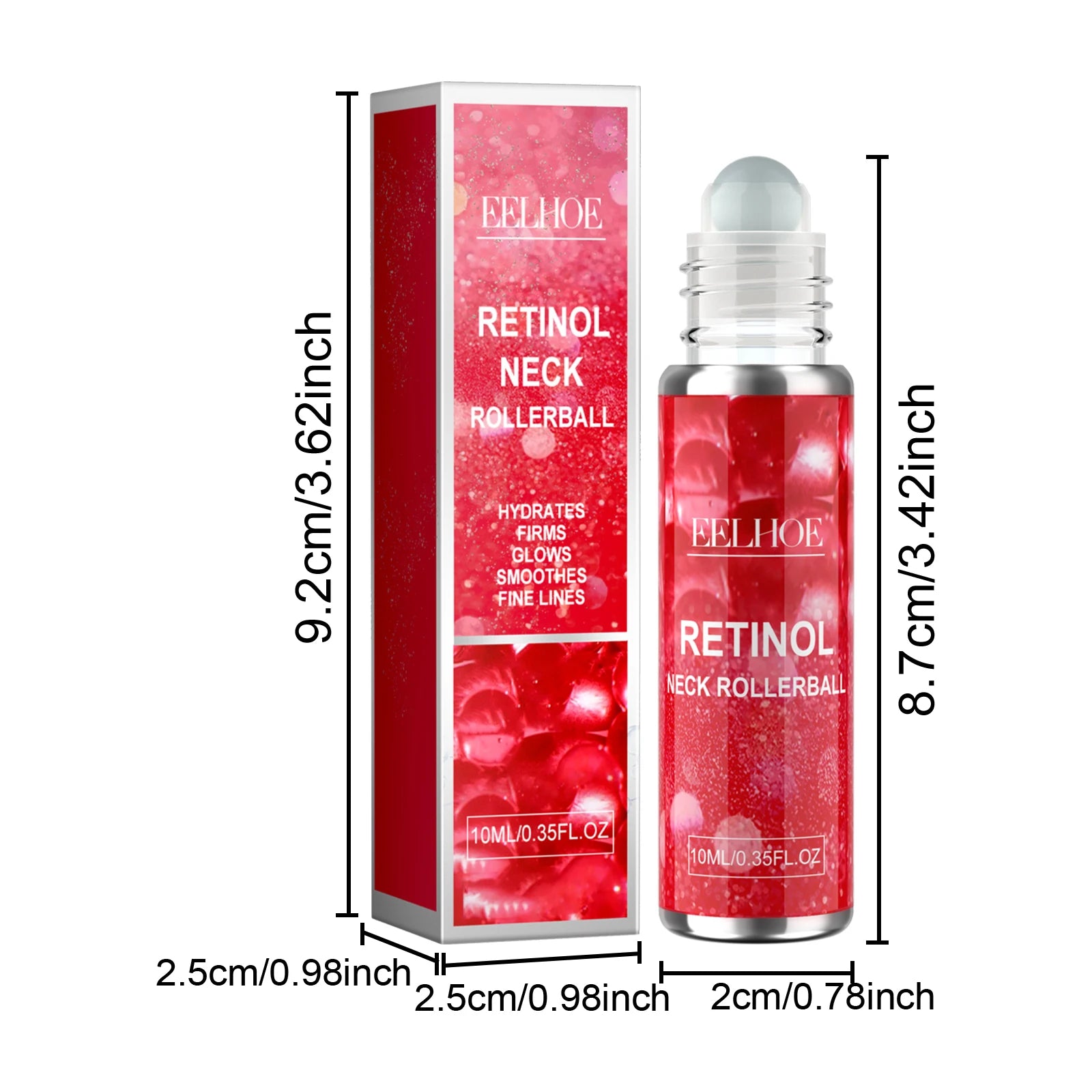 10ML Retinol Neck Serum Roller Daily Moisturizing Enhance Firmness Glowing Fade Fine Lines Smoothing Non-greasy Lifting Glowing Neck Care Serum Oasis Select