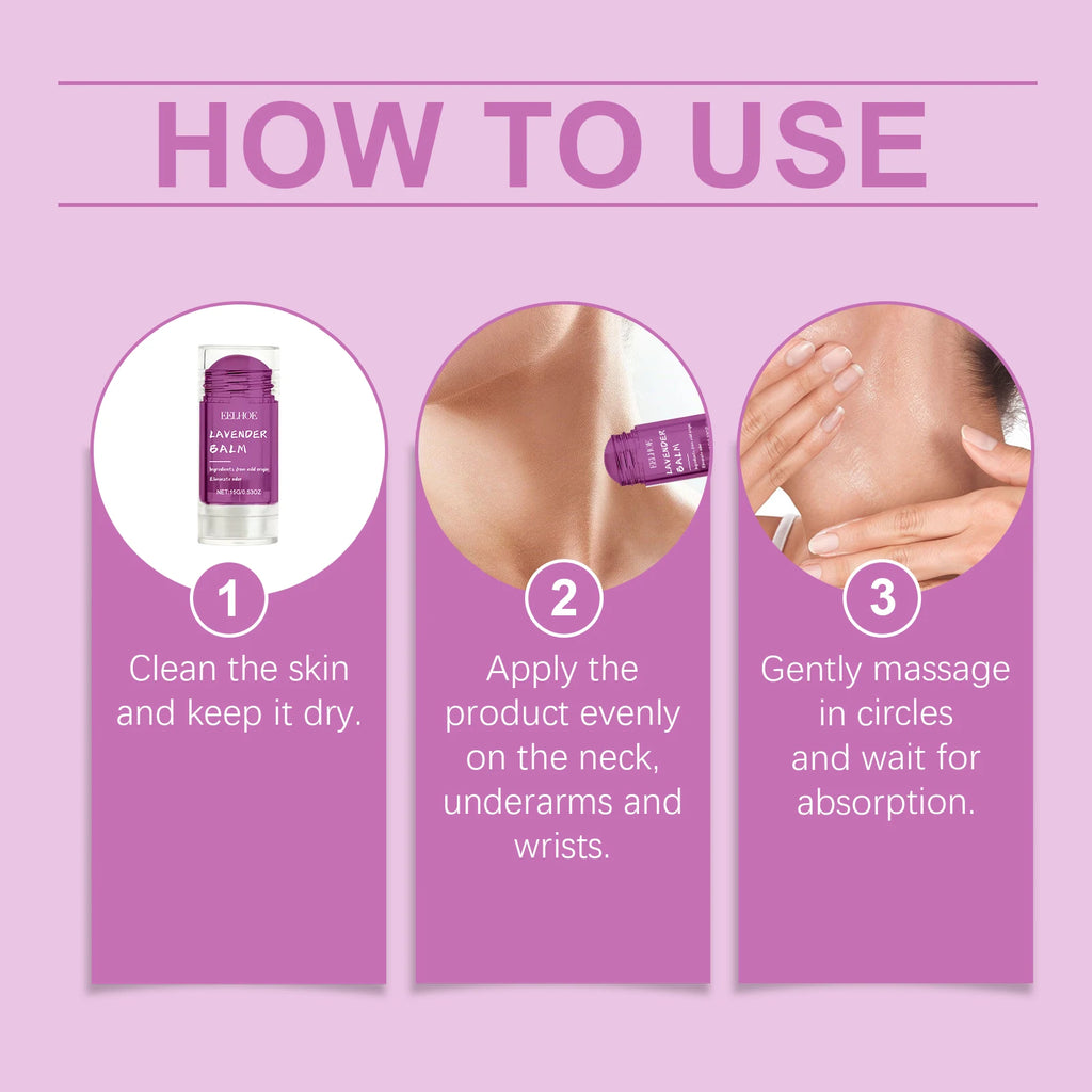 15G Lavender Body Balm Portable Moisturizing Skin Lasting Fresh Floral Fragrance Eliminate Bad Odor Body Deodorant Cream Stick Oasis Select