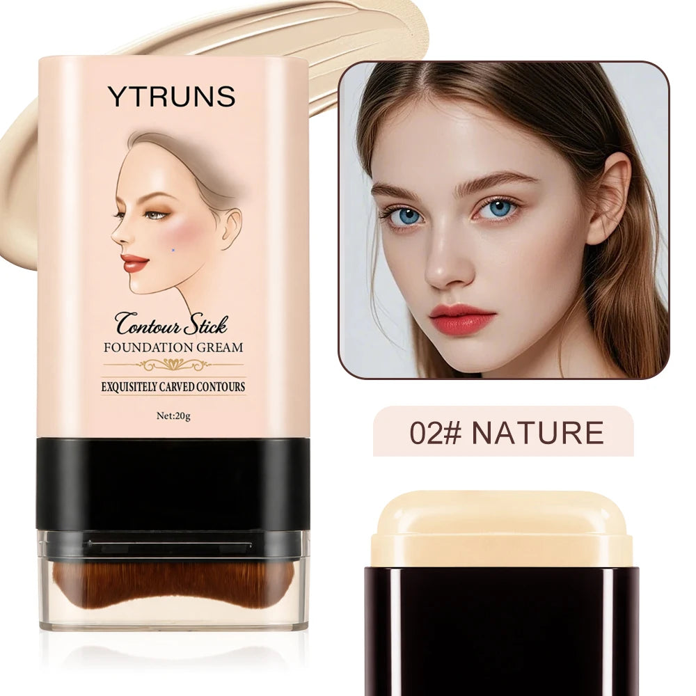 YTRUNS Foundation Stick 20g | Full Coverage Concealer & Brush