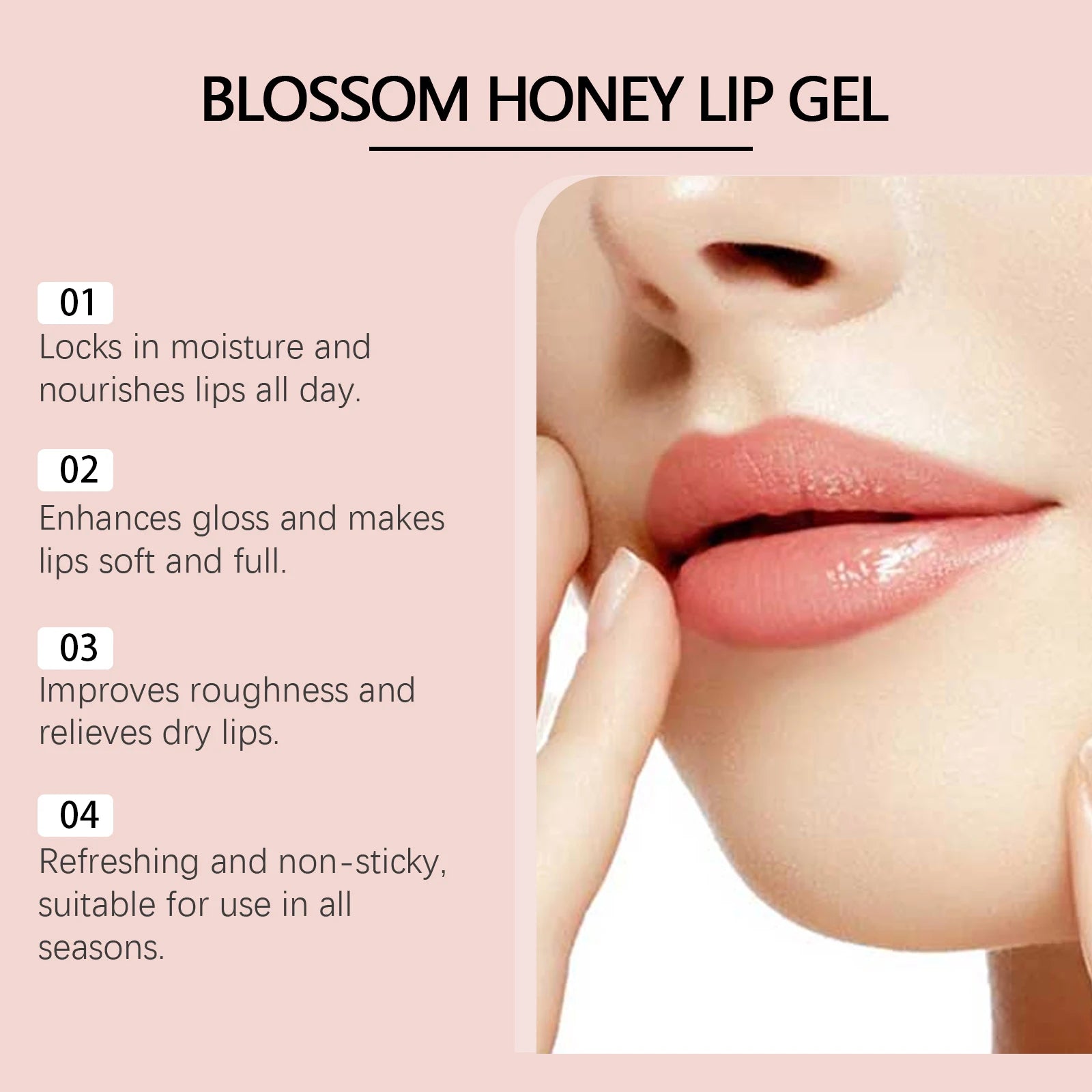 10G Blossom Honey Lip Gel Deep Moisturizing Enhance Smoothness Enhance Gloss Nourishing Skin Improve Skin Texture Boosts Skin Elasticity Lip Balm Oasis Select