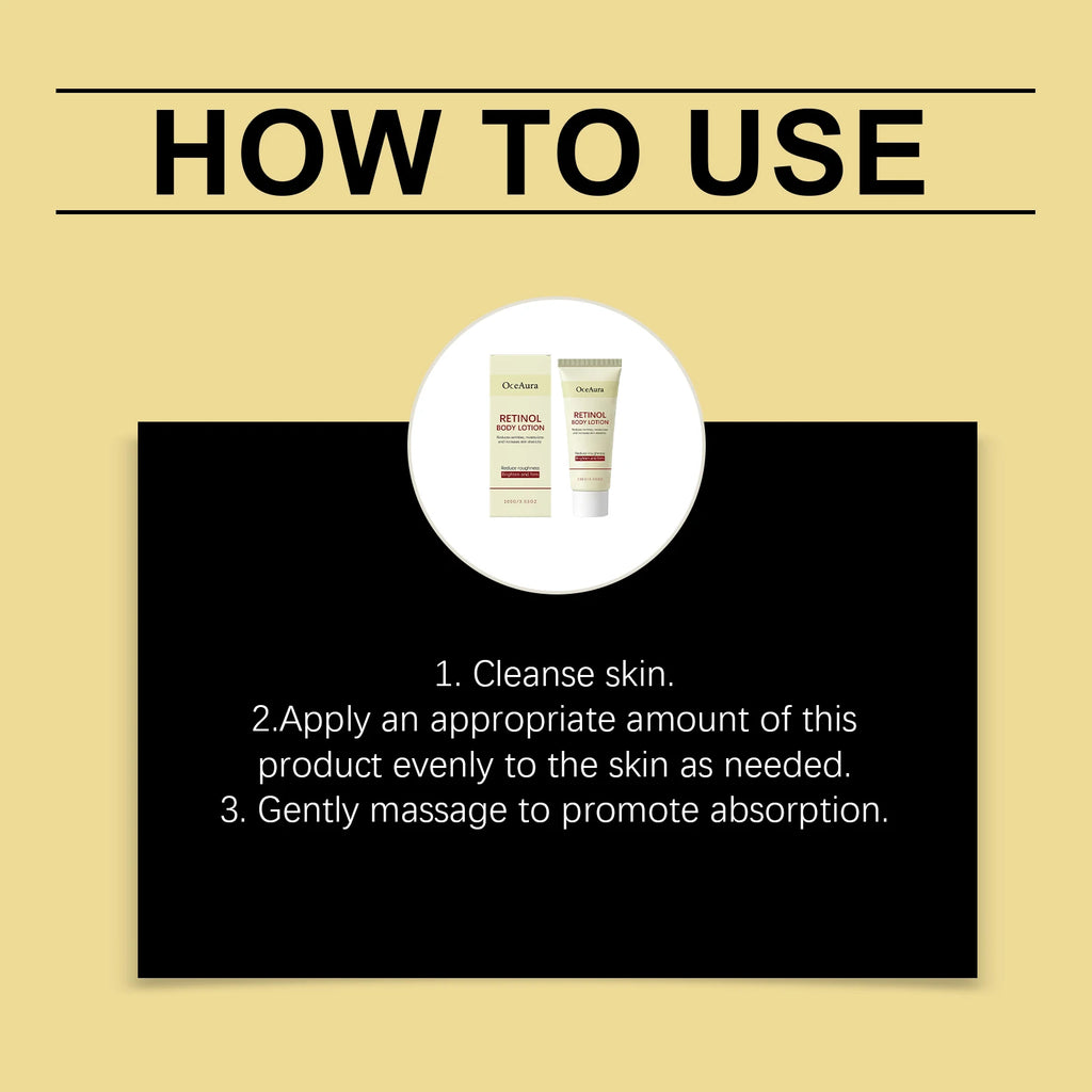 100G Retinol Body Lotion Daily Moisturizing Improve Smoothness Enhance Skin Elasticity Glowing Non-greasy Lightweight Lasting Fragrance Body Cream Oasis Select