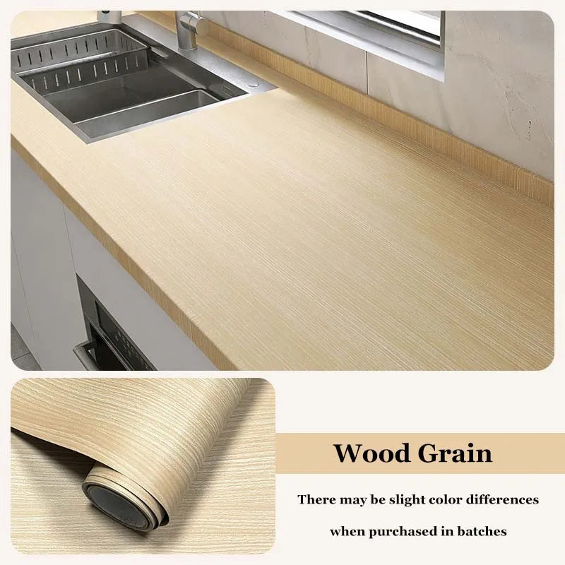 Wood Grain Peel & Stick Wall Film – Waterproof Cabinet Sticker
