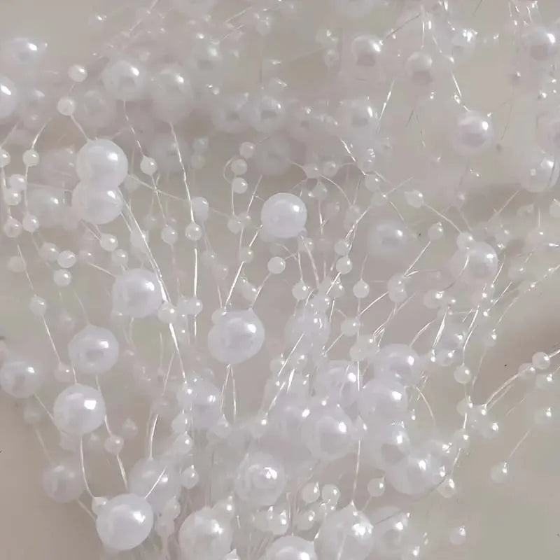5pcs/Pack Filled Pearl String Beaded Chain Elegant Wedding Valentine's Day Table Decoration, Imitation Pearl Filling Floating