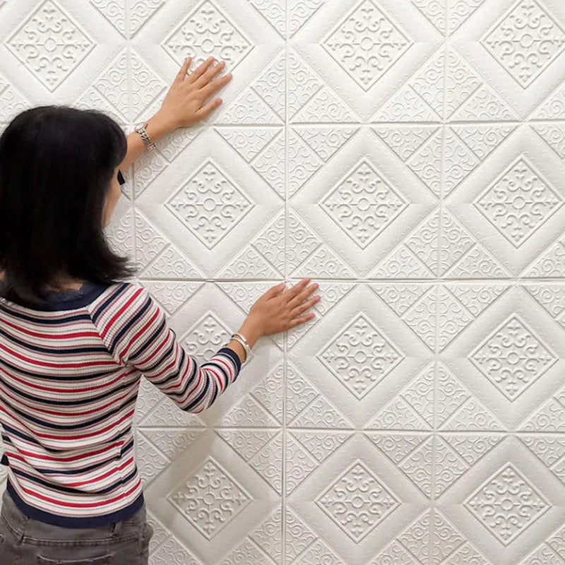 1Pcs 70*70cm Self-Adhesive Home Decor Wallpaper Brick 3D Waterproof Wall Stickers Ceiling Foam Decoration Oasis Select