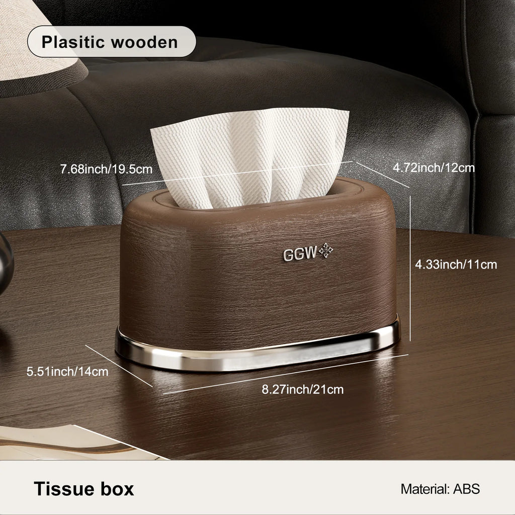 Wood-grain design plastic tissue box, a desktop tissue holder—perfect as a home decor item to add a creative touch to your kitch Oasis Select Chocolate