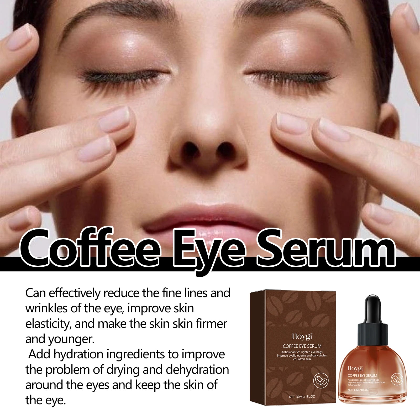 30ML Coffee Face Serum Deeep Moisturizing Reduce Dryness Fade Fine Lines Enhance Skin Elasticity Tightening Lifting Anti-oxidant Softening Eye Serum Oasis Select