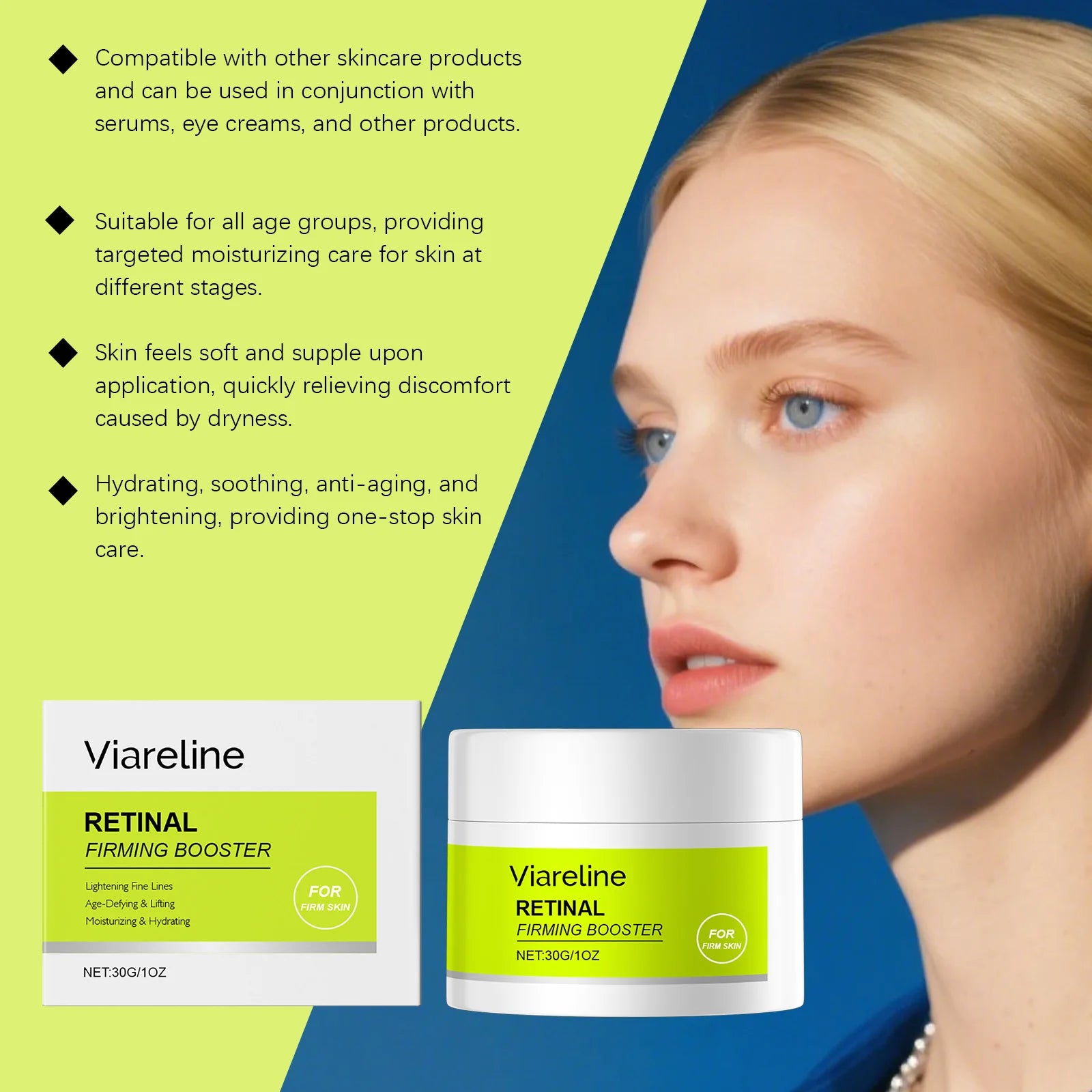 30g Retinol Face Cream Deep Moisturizing Softening Skin Boosts Radiance Glowing Tone Repair Dullness Soothing Facial Lotion Oasis Select