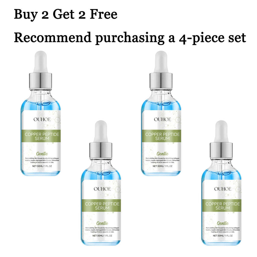 30ML Blue Copper Peptide Face Serum Glowing Moisturizing Improve Skin Texture Tightening Boosts Skin Elasticity Fade Fine Lines Pore Shrink Facial Serum Oasis Select 4 pcs United States