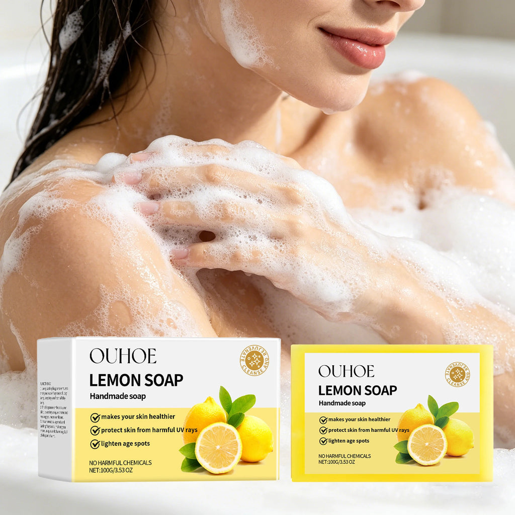 100G Lemon Body Bathing Soaps Gentle Cleaning Dirts Refreshing Oil Control Moisturizing Non-tight Smoothing Bath Soap for Face Oasis Select