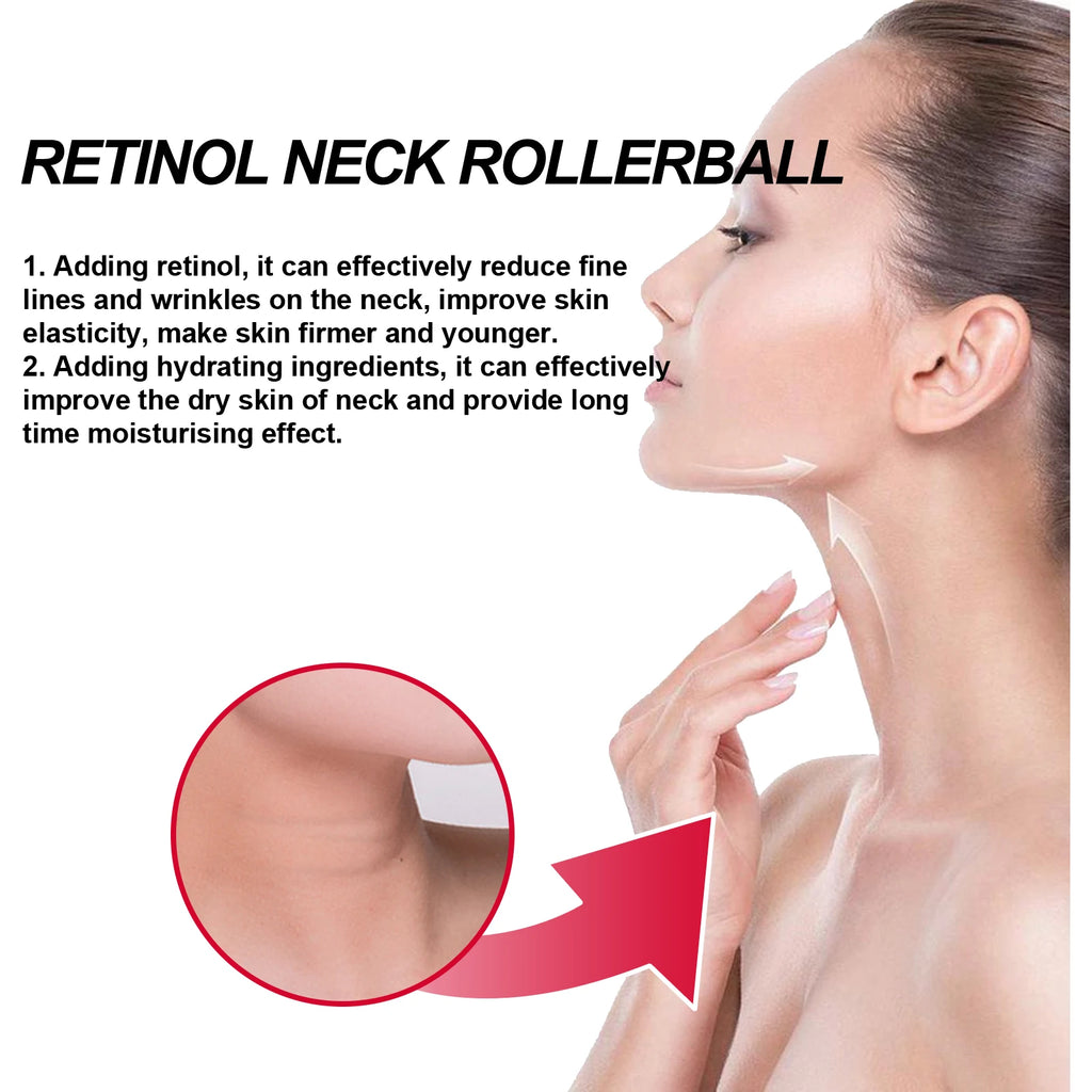 10ML Retinol Neck Serum Roller Daily Moisturizing Enhance Firmness Glowing Fade Fine Lines Smoothing Non-greasy Lifting Glowing Neck Care Serum Oasis Select