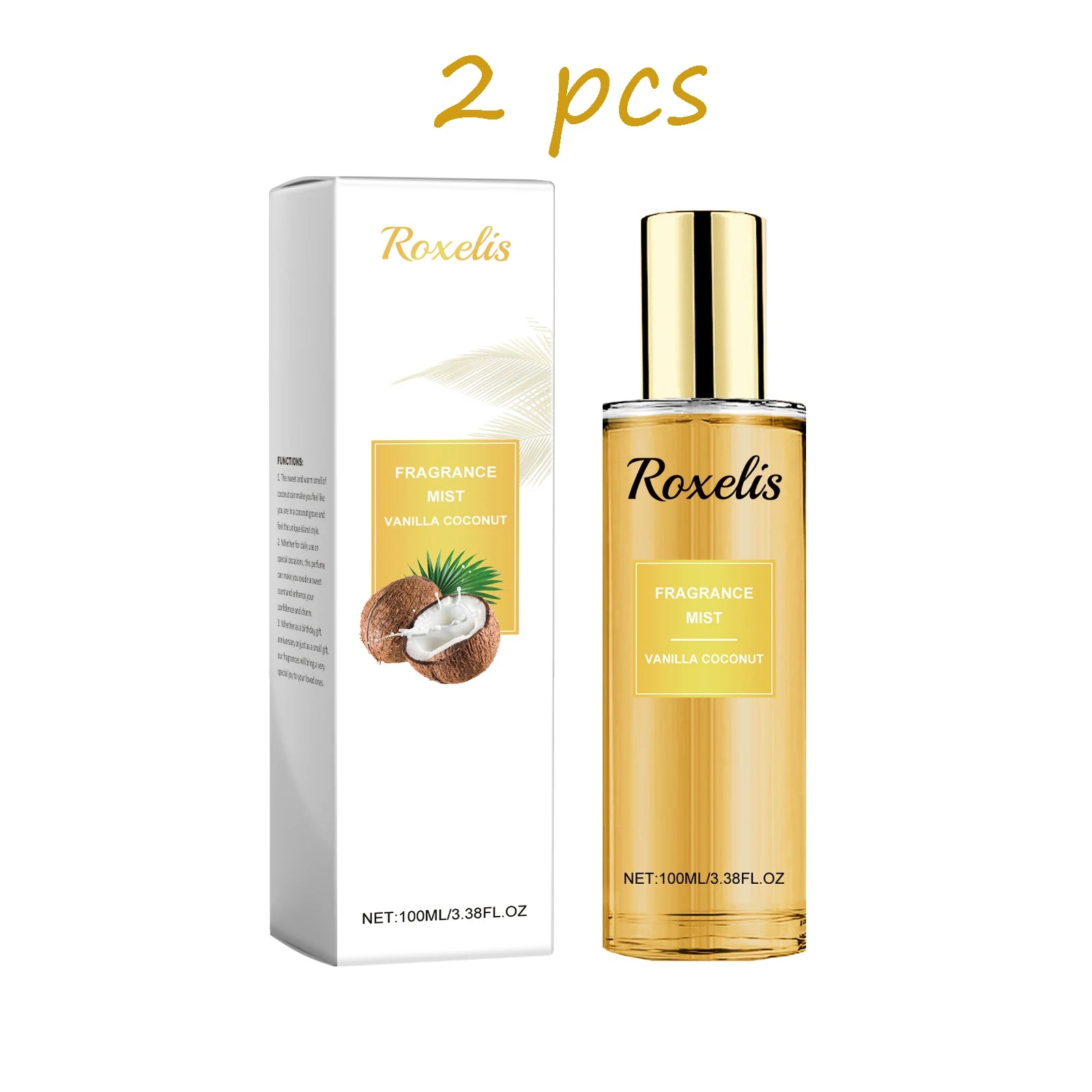 Roxelis Unisex Vanilla Coconut Aroma Spray Floral Fragrance with Lasting Pheromones Attractive Body Perfume for Men Oasis Select buy 1 free 1 United States