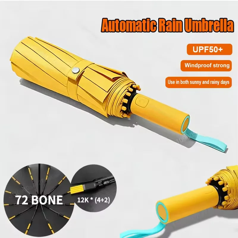 Fully automatic folding umbrella is sturdy and durable suitable for both sunny and rainy days is suitable for both men and women Oasis Select
