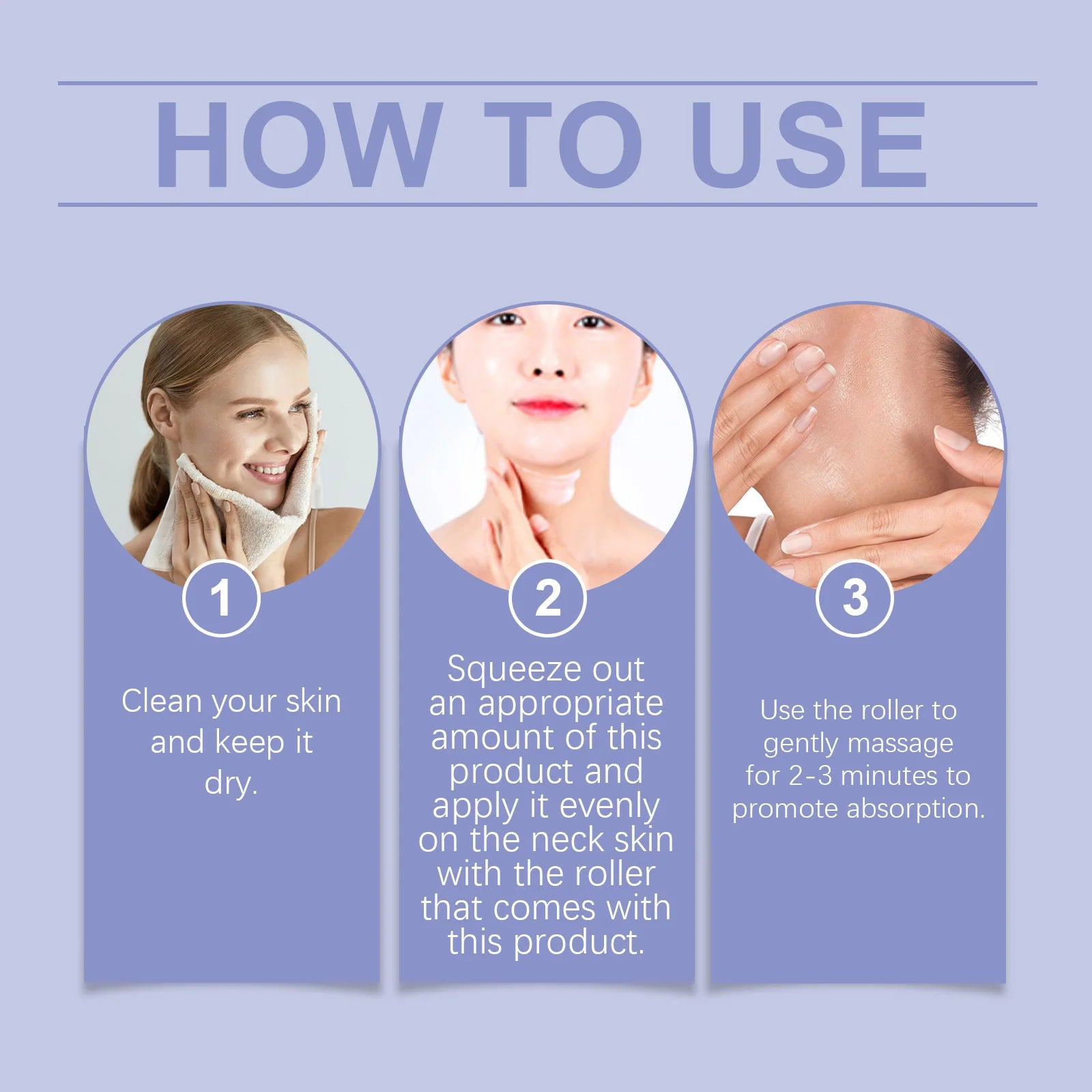 120G Neck Cream Roller Deep Moisturizing Improve Smoothness Enhance Firmness Lifting Tightening Fade Fine Lines Neck Care Lotion Oasis Select