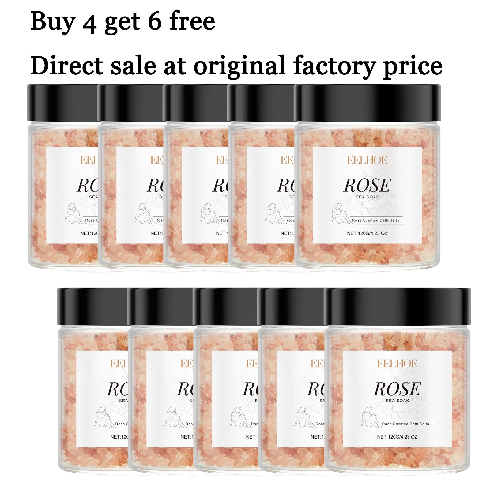 Rose Body Bath Salt 120g – Moisturizing Pore-Cleansing Soak Body Bath Salt Oasis Select 10 pcs United States