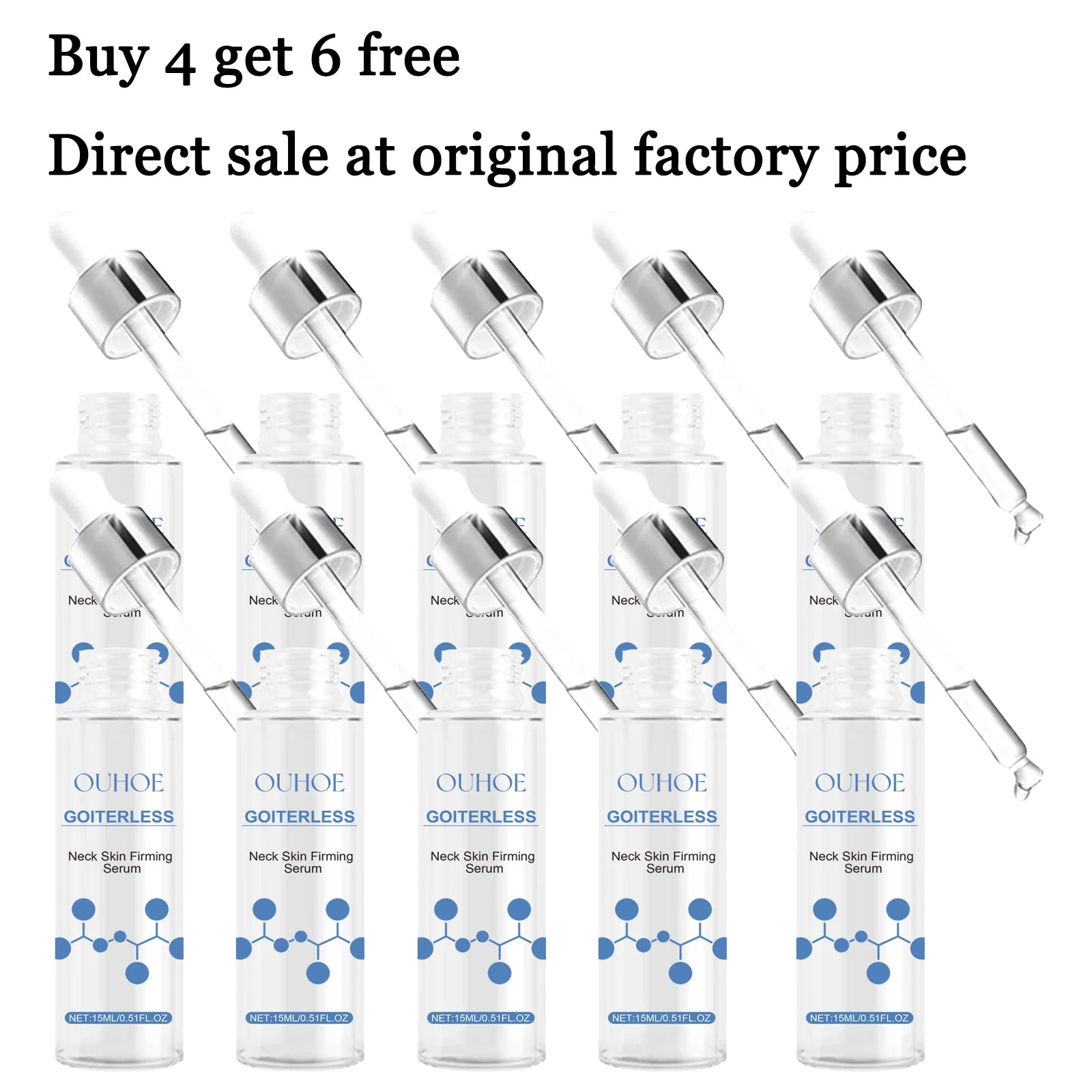 15ML Neck Skin Care Serum Deep Hydrating Fade Fine Lines Firming Enhance Skin Elasticity Lifting Tightening Improve Roughness Glowing Neck Serum Oasis Select 10 pcs United States