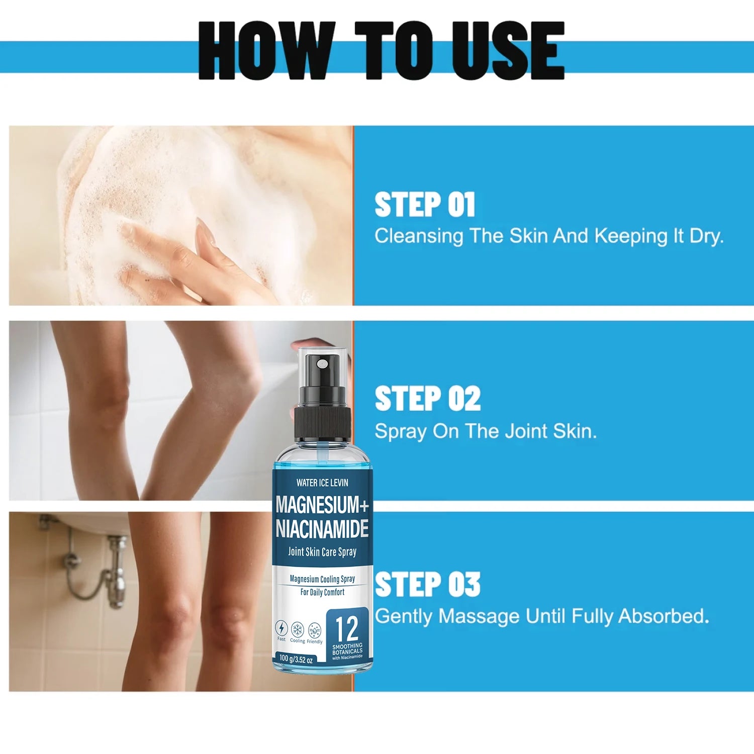 Magnesium Cooling Joint Spray – Niacinamide & Bee Venom Topical Joint Spray Oasis Select