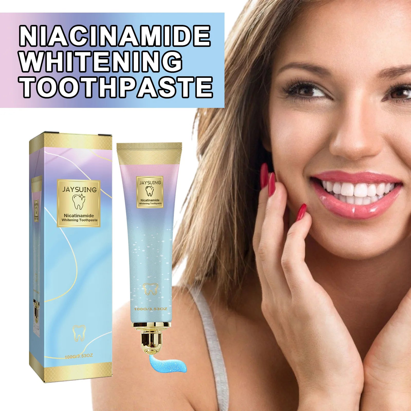 Niacinamide Whitening Toothpaste – Remove Stains & Bad Breath Whitening Toothpaste Oasis Select 100g boxed