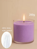 200G 6Colors Sand Wax Ice Flower Wax DIY Candle Making with 20pcs Wick Snowflake Wax Pearl Candles Sand Painting Materials Oasis Select 200g purple 20wick