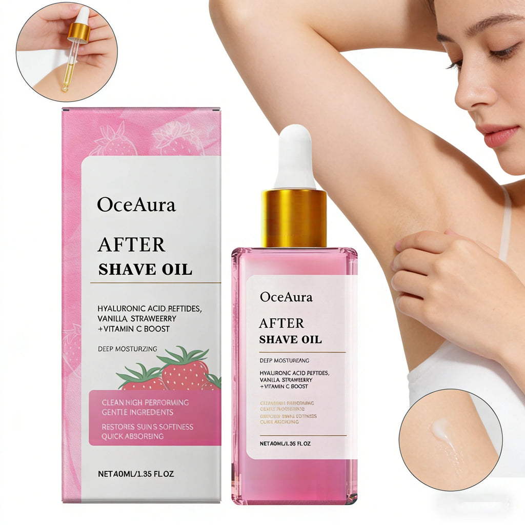 40ML Strawberry After-shaving Essence Oil Deep Moisturizing Non-greasy Smoothing Relief Discomfort Skin Protection Daily Care Oasis Select