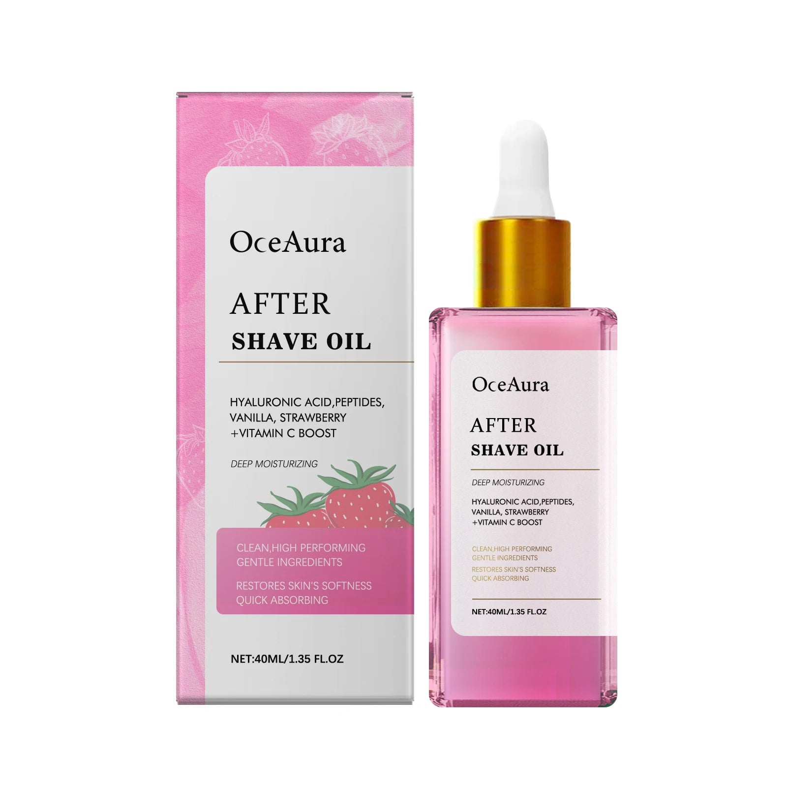 40ML Strawberry After-shaving Essence Oil Deep Moisturizing Non-greasy Smoothing Relief Discomfort Skin Protection Daily Care Oasis Select 40ml Other United States