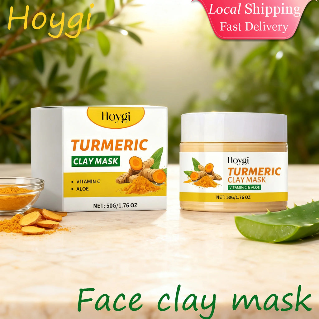 Hoygi Turmeric Facial Clay Mask Refining Pores Deep Cleaning Dull Skin Moisturizing Oil Control Oil Control Exfoliating Mud Mask Oasis Select