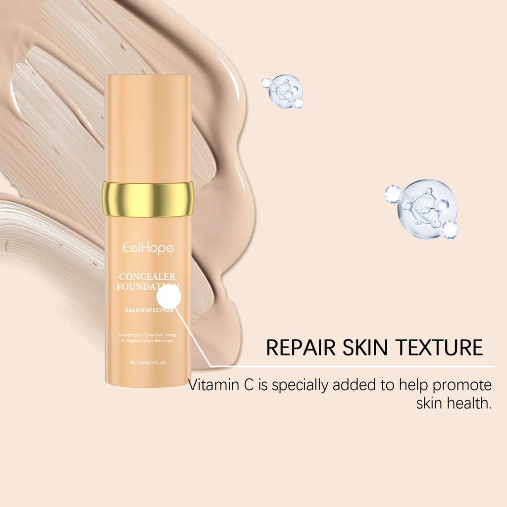 Eelhope Face Concealer Foundation Moisturizing Light Texture Refreshing Sweatproof Smude-proof Smoothing Face Foundation Oasis Select