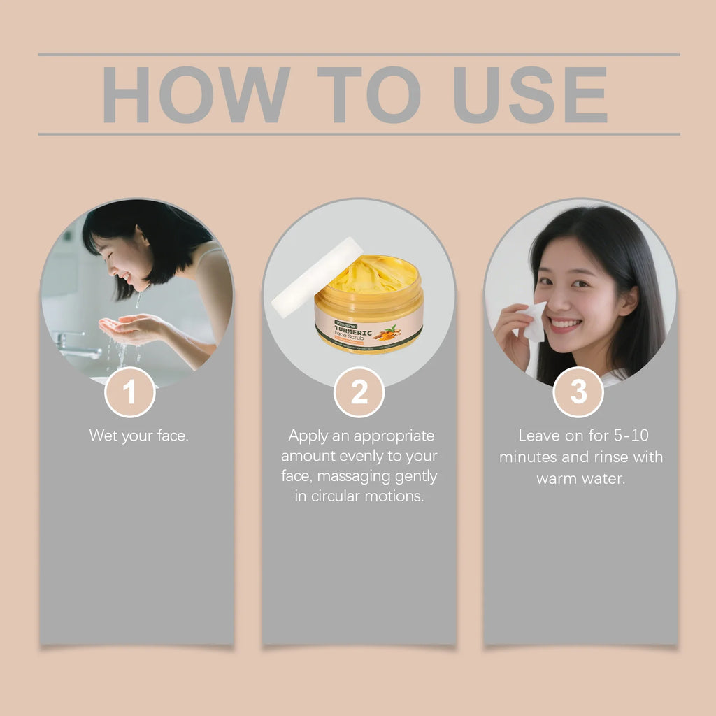 100G Turmeric Keratin Facial Scrub Gentle Cleaning Pore Exfoliating Dead Skin Enhance Smoothness Nourishing Softening Skin Scrub Oasis Select