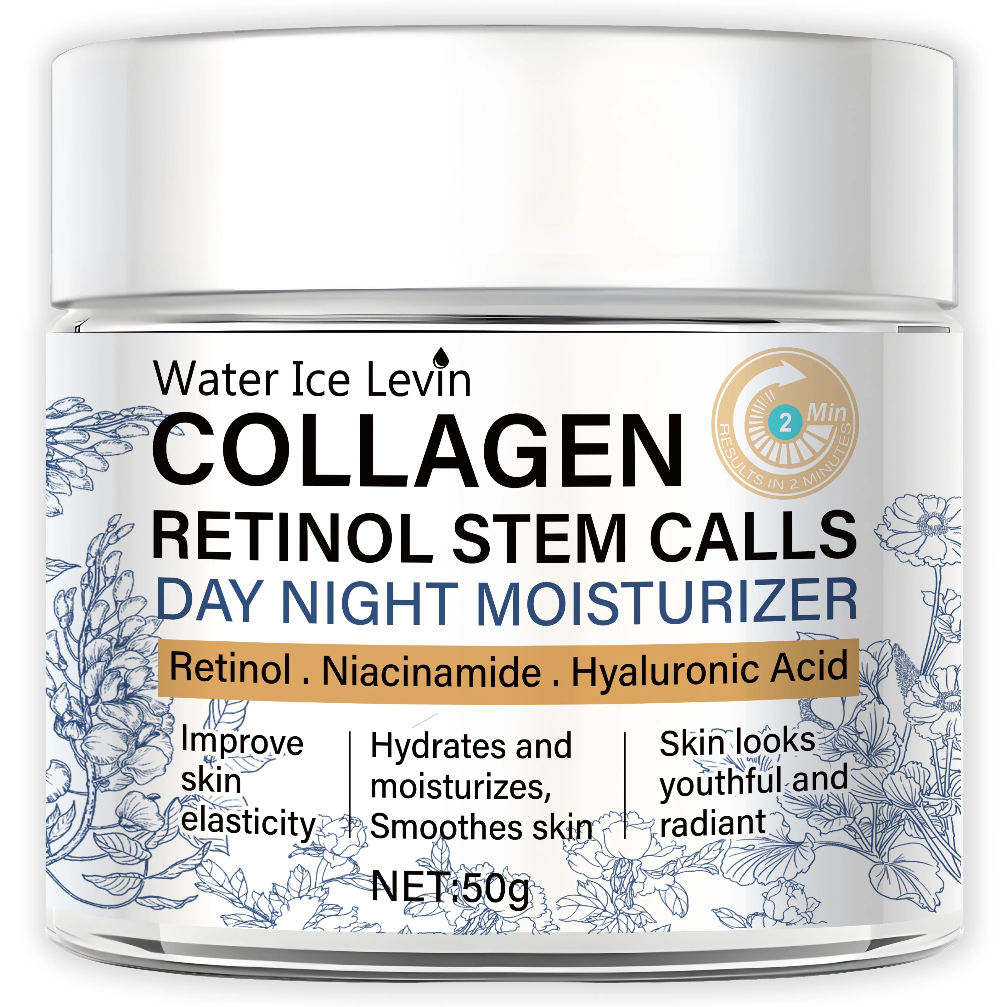 Collagen Retinol Stem Cell Moisturizing Cream 50g Day & Night Anti-Aging Face Cream Oasis Select One Bottle 50g