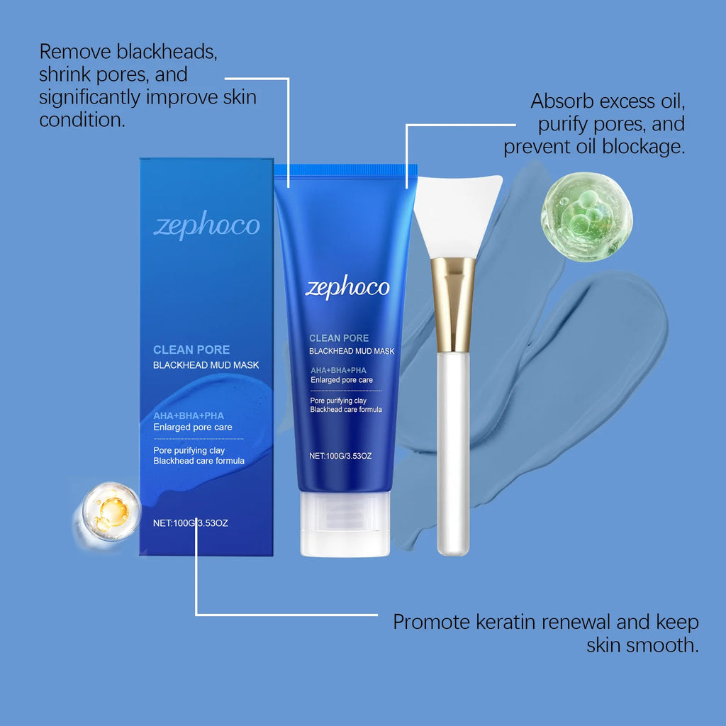 100g Face Blackhead Removal Clay Mask Gentle Cleaning Pores Oil Control Moisturizing Non-drying Refreshing Smooth Pore Purifying Oasis Select