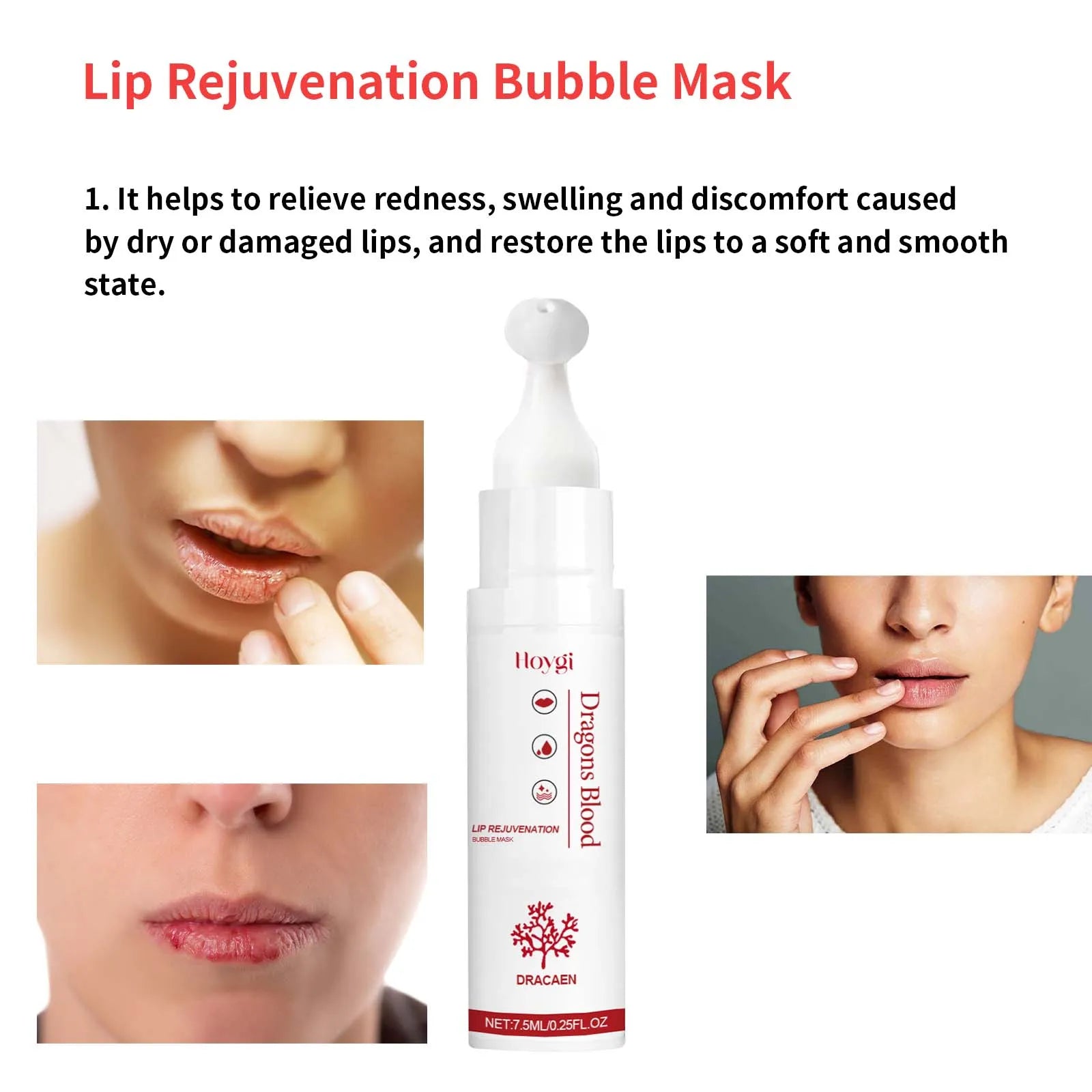 7.5ML Lip Rejuvenating Bubble Mask Deep Moisturizing Reduce Dryness Anti-chapping Enhance Gloss Relief Discomfort Smoothing Softening Lip Cream Oasis Select