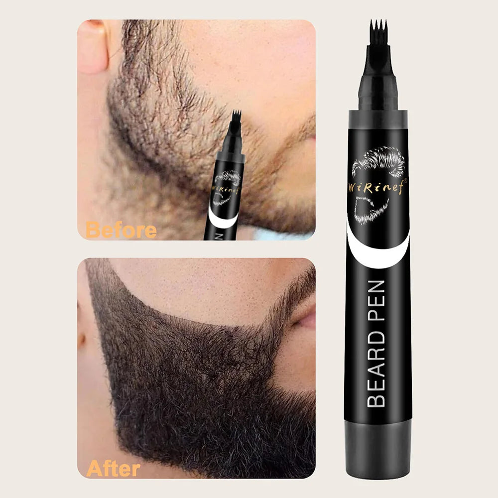 Beard Pen Filler Single Piece or Set Barber Styling Pencil Waterproof Black Hair Enhancer Brush Cosmetic Repair Tool Oasis Select