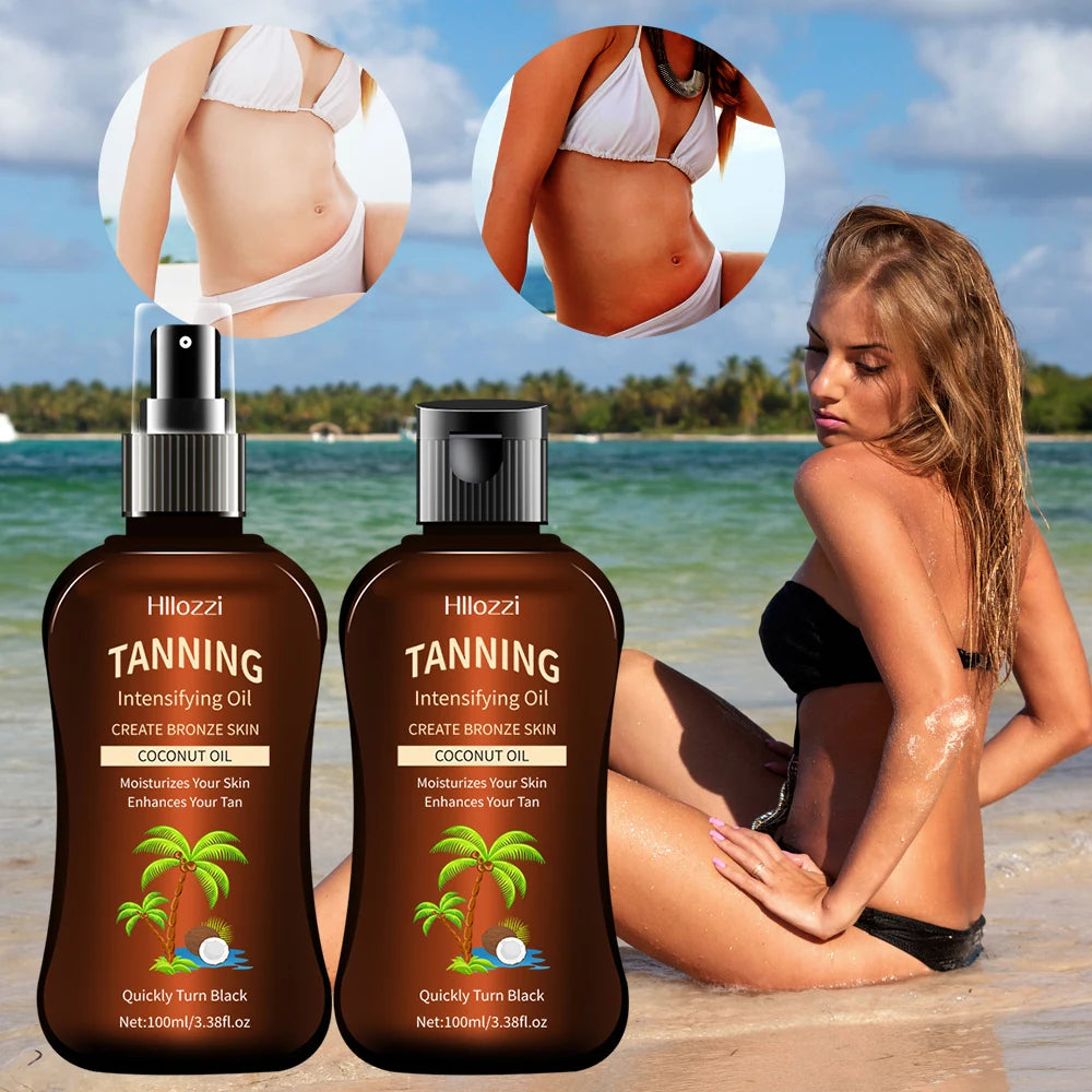 100ml/3.38fl.oz Coconut Tanning Oil Sunless TannersIntensifying Oil Sunless TannersIntensifying Oil New Summer Products Oasis Select