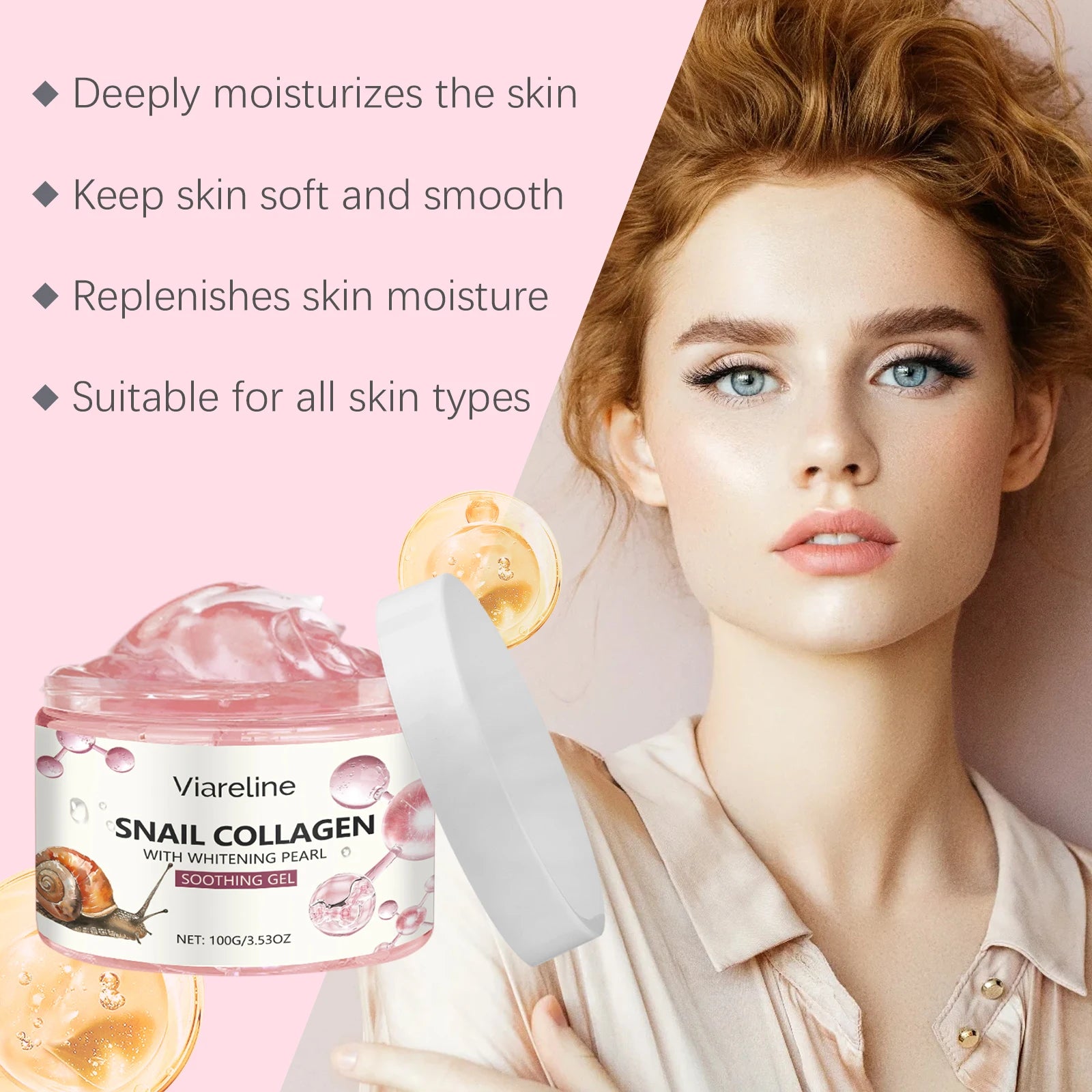 Viareline Moisturizing Face Gel Nourishing Skin Whitening Reduce Dryness Remove Wrinkle Smoothing Softening Face Soothing Gel Oasis Select