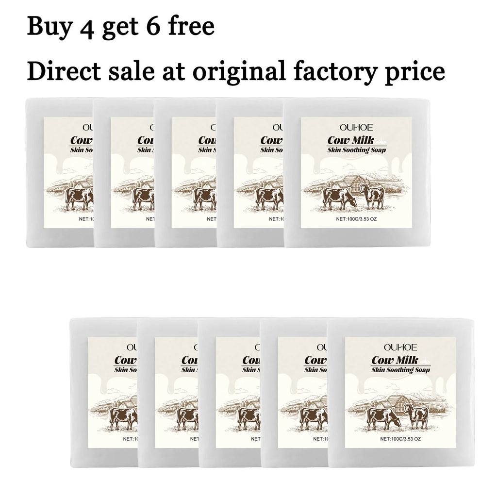 100G Milk Bathing Soap Bar Gentle Cleaning Pores Enhance Smoothness Moisturizing Non-tight Soothing Redness Soap for Face & Body Oasis Select 10 pcs United States