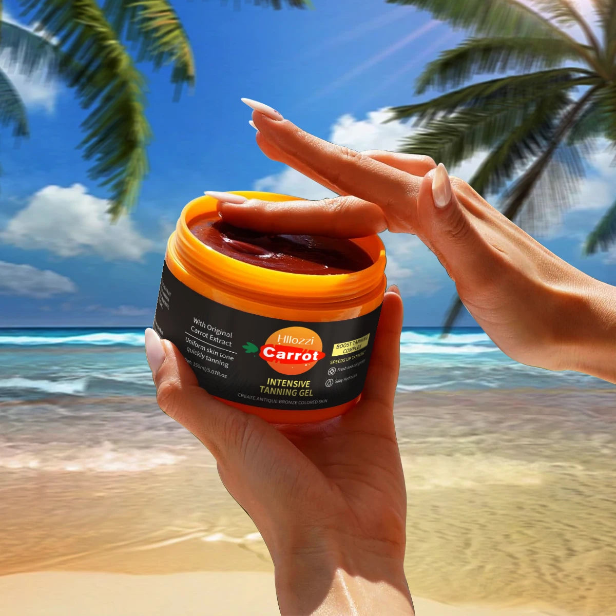 150ml/5.07fl.oz Carrot Gel for face and body, moisturizing, quick drying, quick tanning, long-lasting bronze Oasis Select