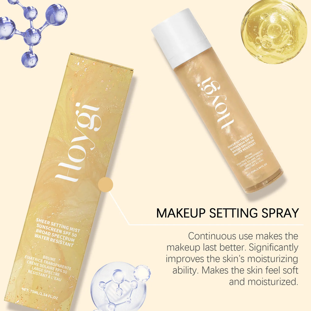 Hoygi Spf 50+ Makeup Setting Sprays Non-greasy Natural Refreshing Anti UV Moisturizing Lasting Oil Control Sunblock Setting Mist Oasis Select