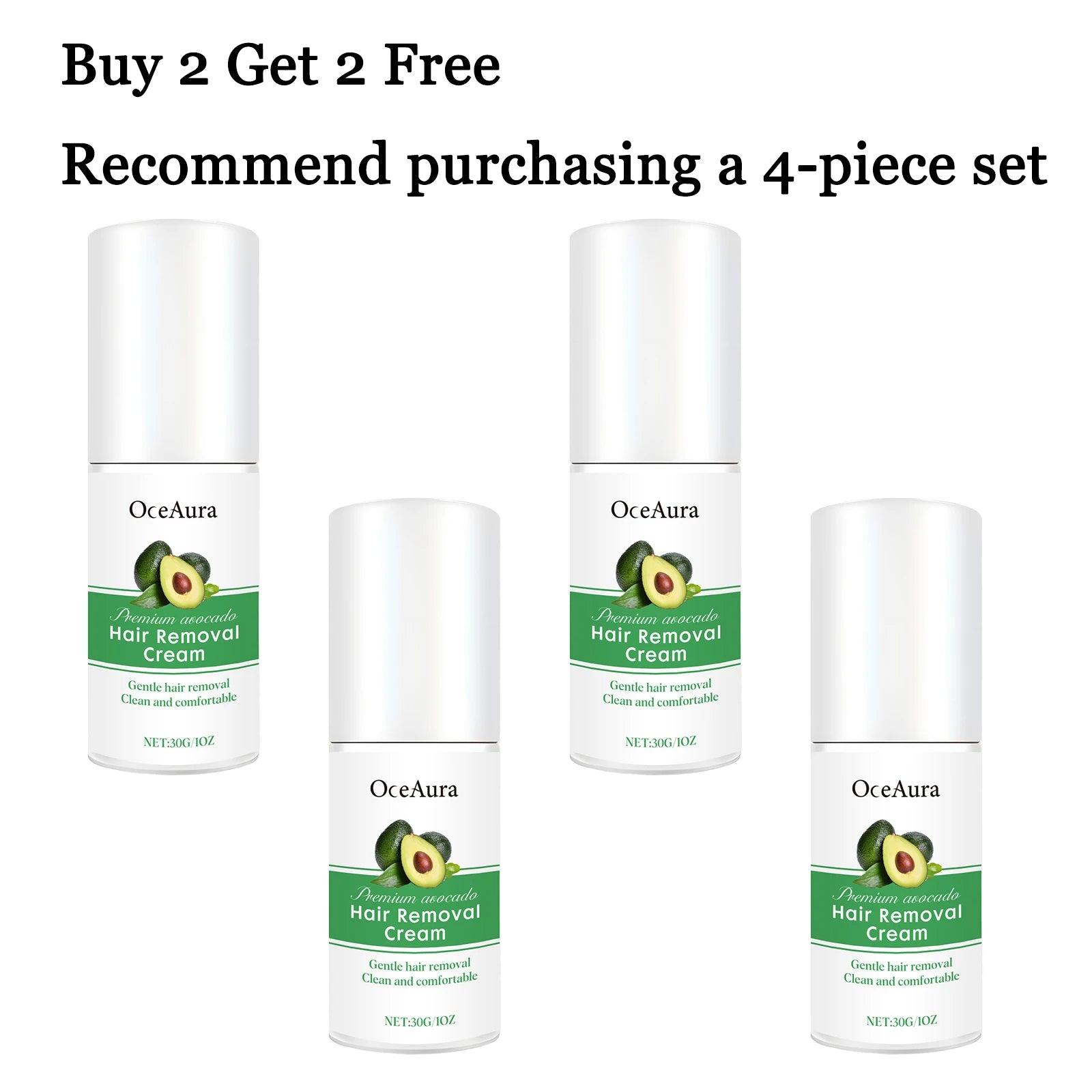 30G Avocado Hair Removal Cream Gentle Cleaning Pore Non-irritating Enhance Smoothness Soothing Discomfort Hair Remove Lotion Oasis Select 4 pcs United States