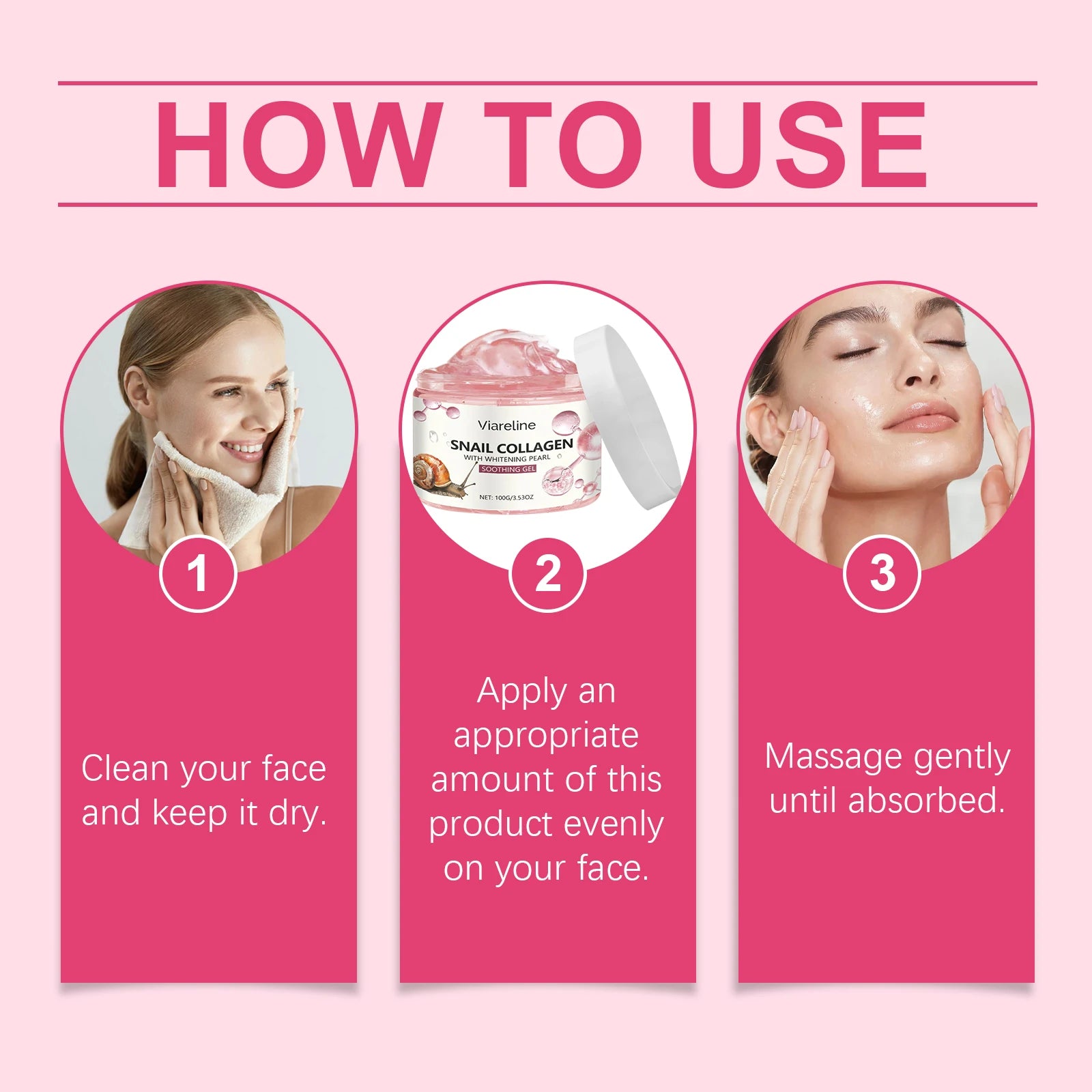 Viareline Moisturizing Face Gel Nourishing Skin Whitening Reduce Dryness Remove Wrinkle Smoothing Softening Face Soothing Gel Oasis Select