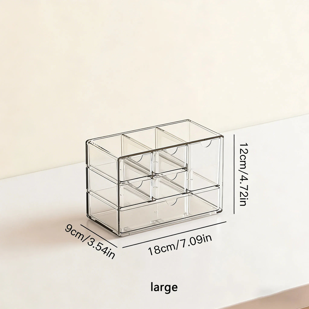 Acrylic Organizer with 6 Drawers ,Clear Storage Drawers for Office Supplies,Desk Organization and Storage for Makeup,Jewelry,Art Oasis Select large