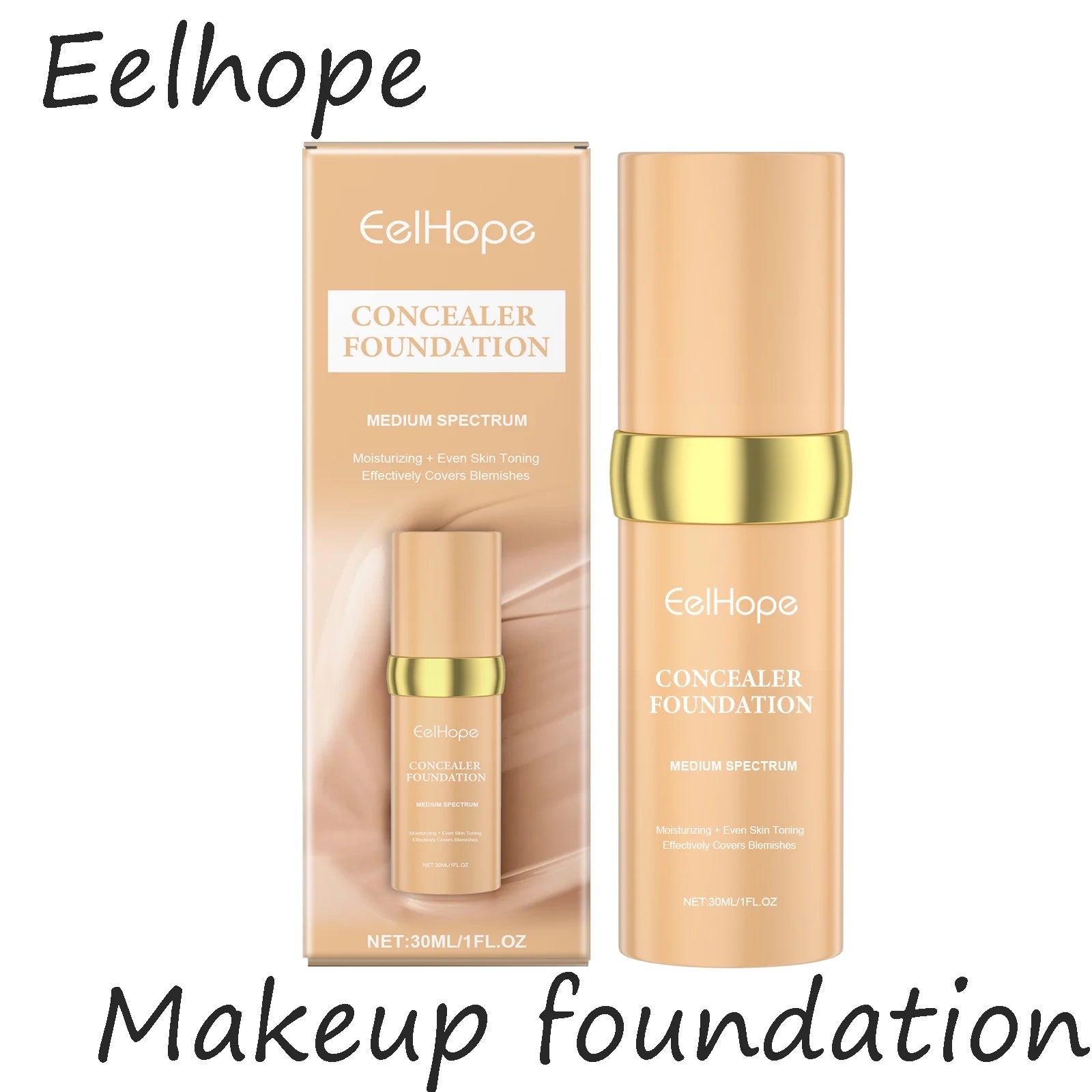 Eelhope Face Concealer Foundation Moisturizing Light Texture Refreshing Sweatproof Smude-proof Smoothing Face Foundation Oasis Select
