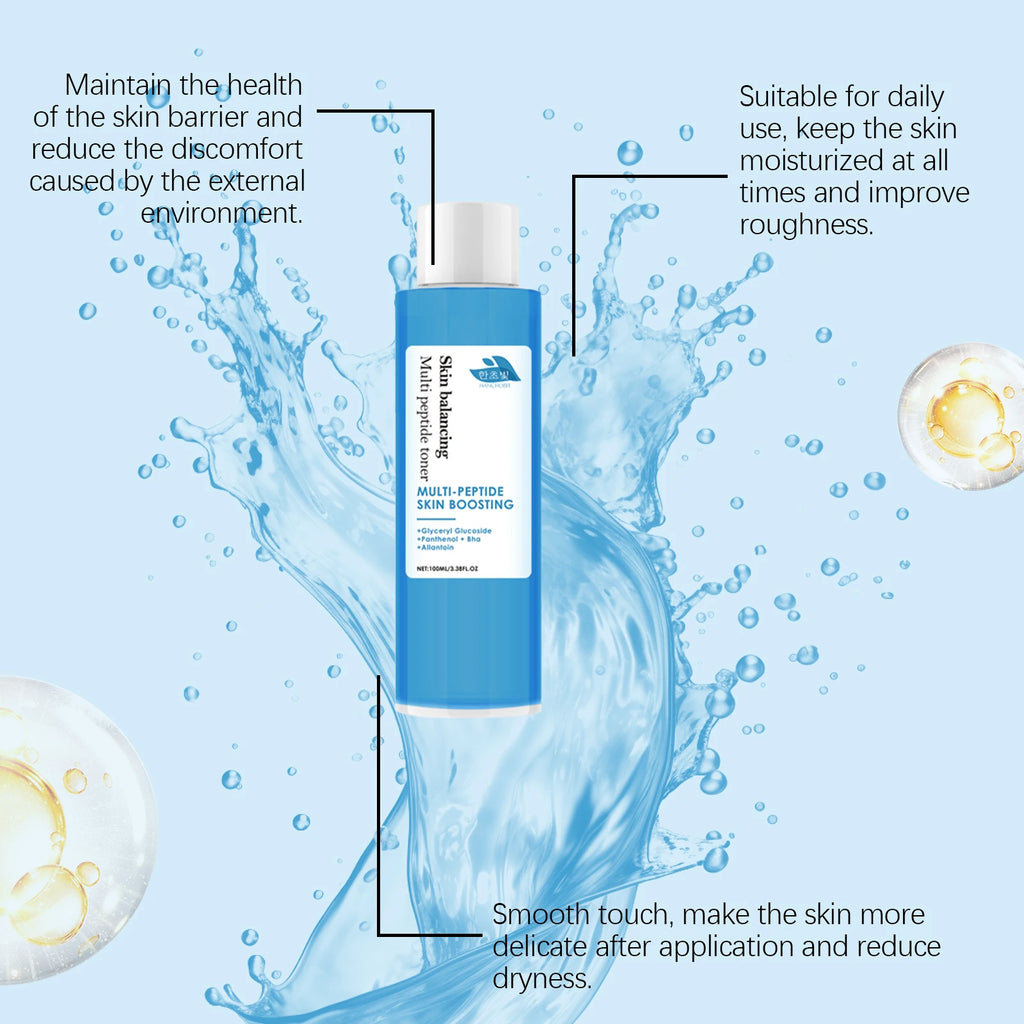 100ML Multi Peptide Facial Toner Deep Moisturizing Enhance Smoothness Boosts Skin Elasticity Softening Face Toner for Daily Use Oasis Select
