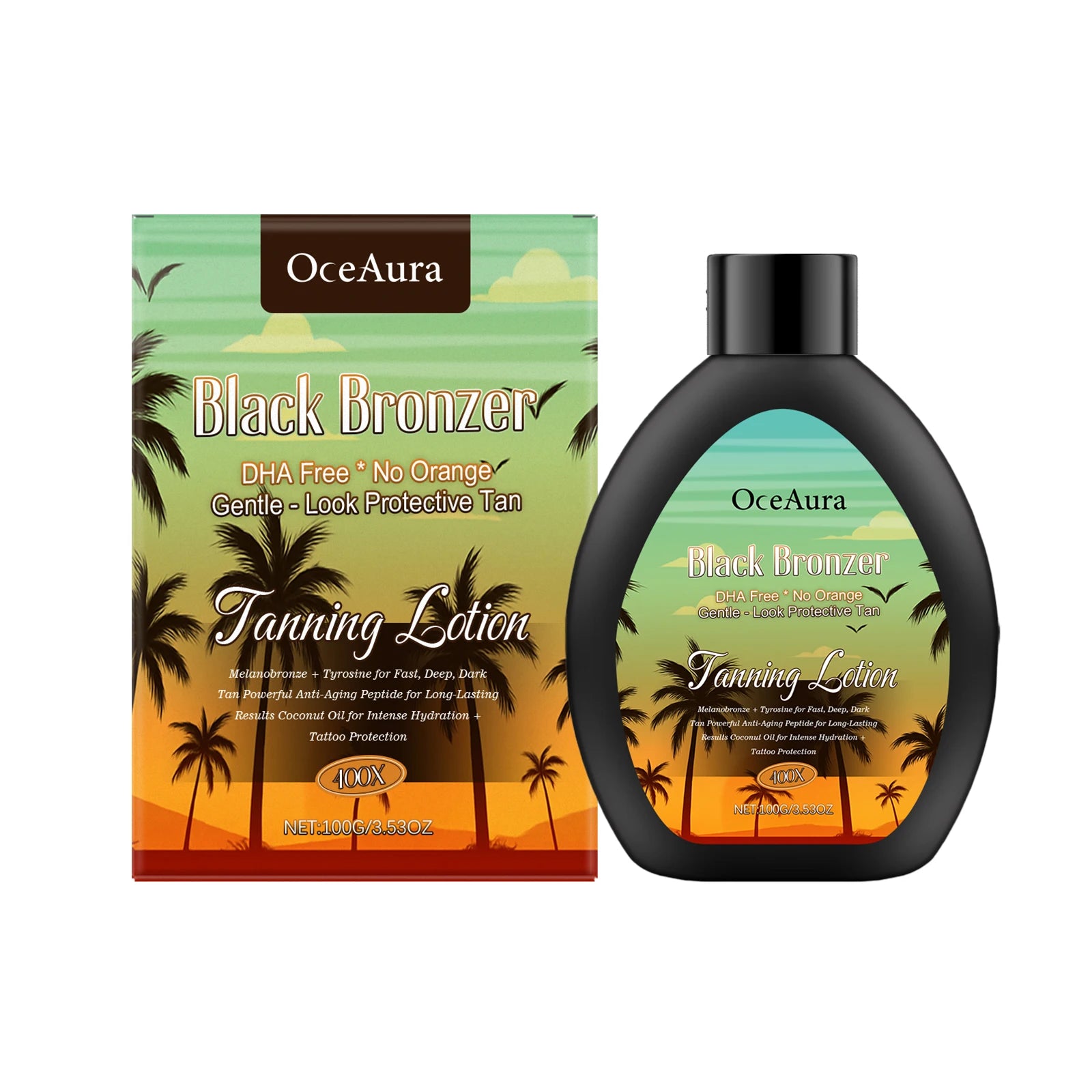 Oceaura Coconut Tanning Lotion Summer Beach Natural Tanning Bronzer Wheated Skin Lasting Effect Moisturizing Anti-aging Tanning Oasis Select 100g United States