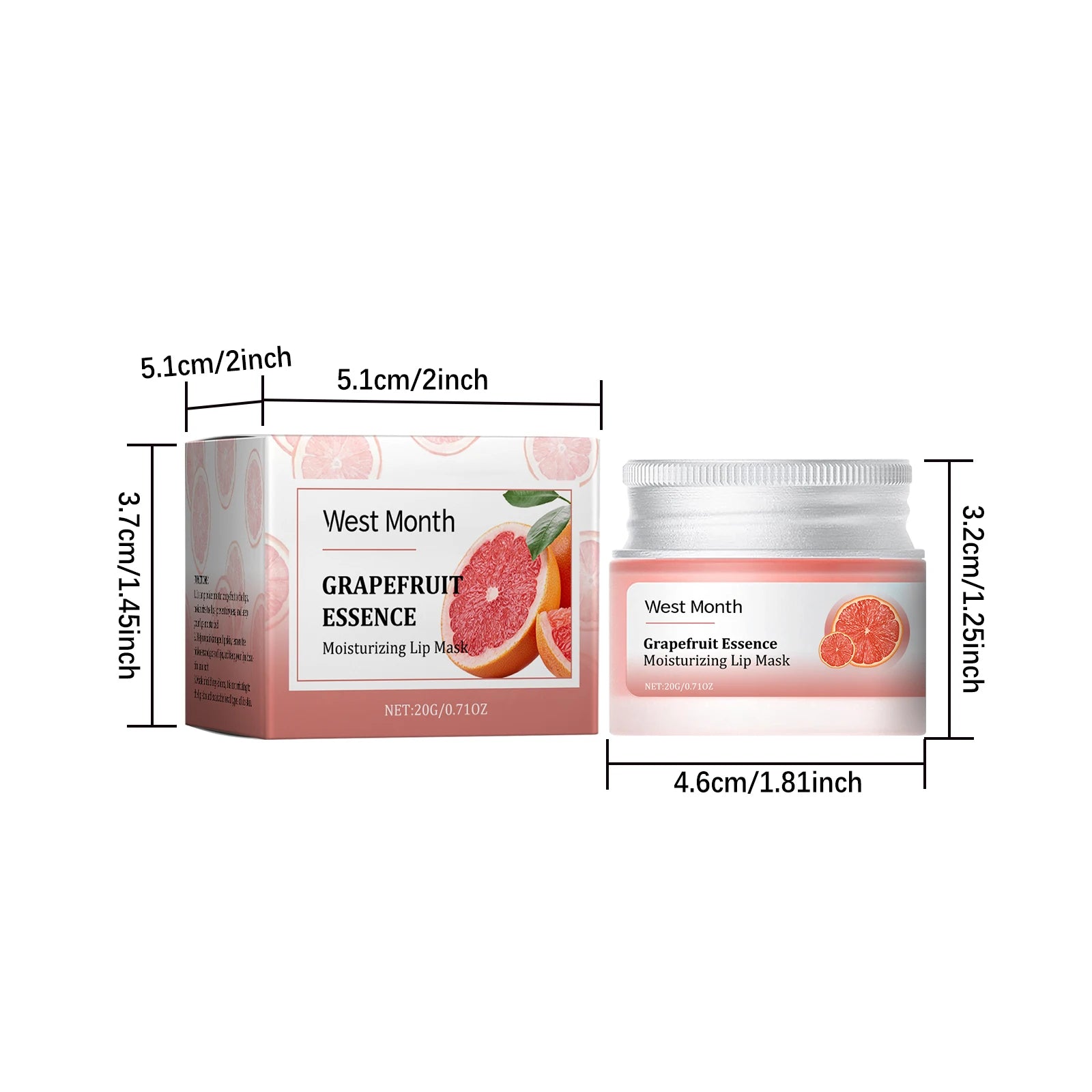 20G Grapefruit Essence Lip Mask Deep Moisturizing Fade Fine Lines Improve Skin Texture Smoothing Restoring Gloss Nourishing Gloss Lip Mask Oasis Select