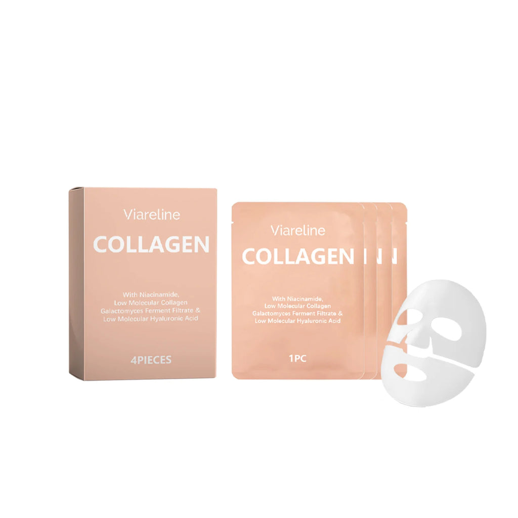 4PCS Collagen Face Mask Deep Hydrating Relief Dryness Soothing Redness Enhance Smoothness Softening Improve Elasticity Face Mask Oasis Select 1 box United States