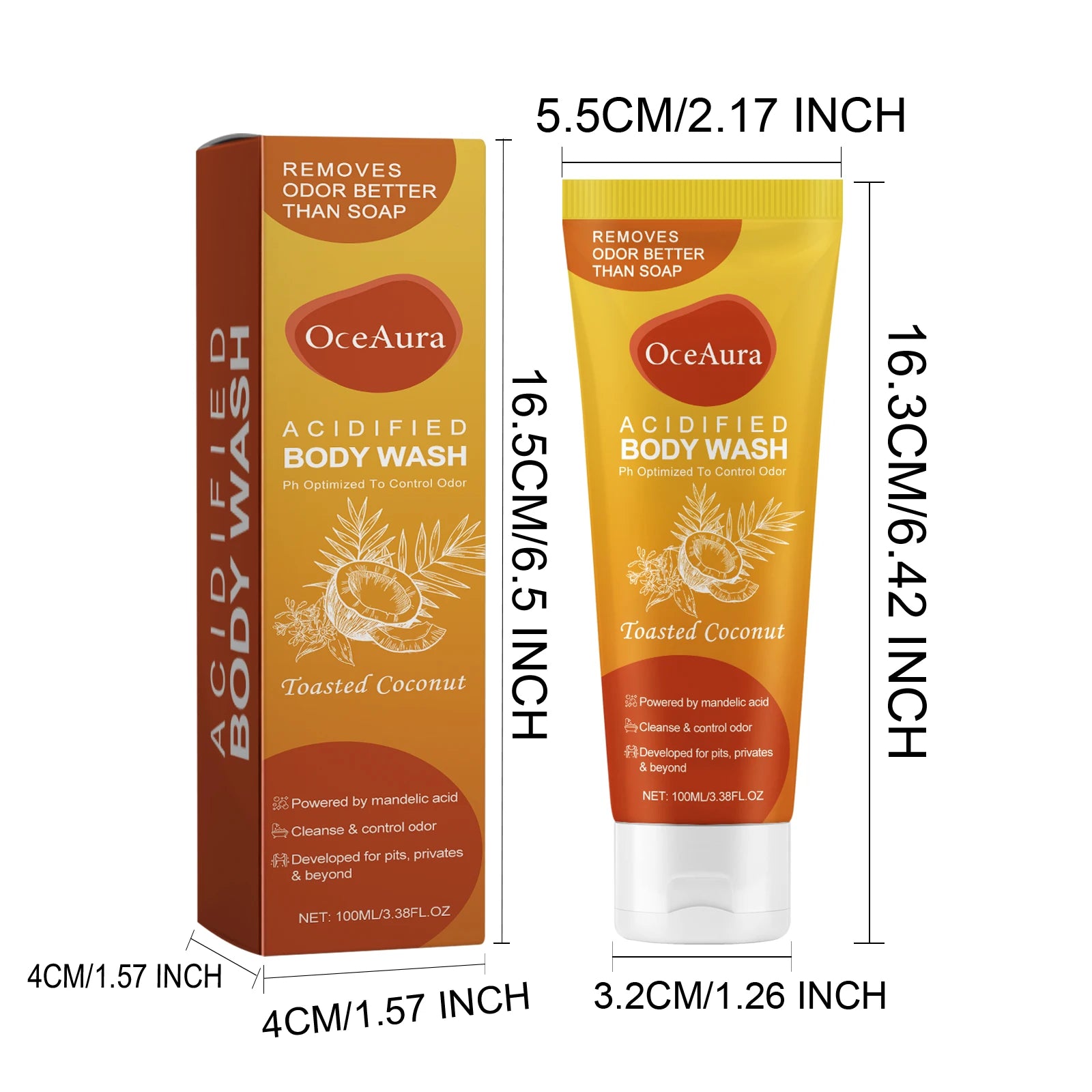 Oceaura Coconut Vanilla Body Wash Gel Lasting Fragrance Deep Cleaning Dirt Nourishing Moisturizing Skin Remove Odor Body Shampoo Oasis Select