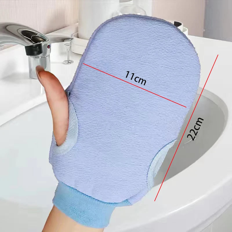 2pcs/6pcs/12pcs Reversible Exfoliating Shower Gloves, Body Scrub Gloves, ,Cleansing Tools Bath Towel Bath Products Back Scrub Oasis Select Blue 2pcs style B
