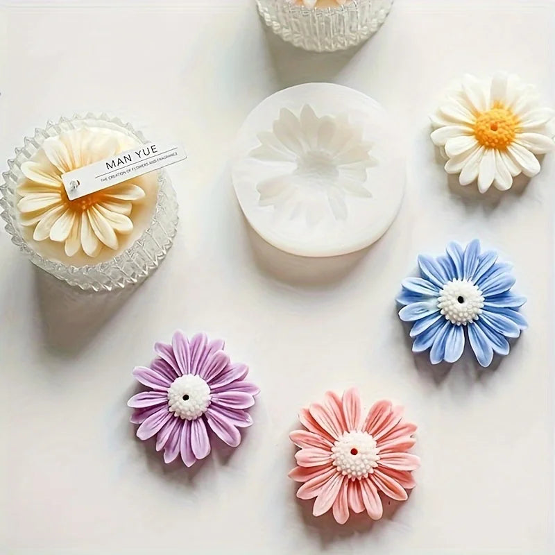 1pc Daisy Silicone Candle Mould. Handmade Aromatherapy Candle DIY Silicone Mold,Decoration Candle Mould Oasis Select